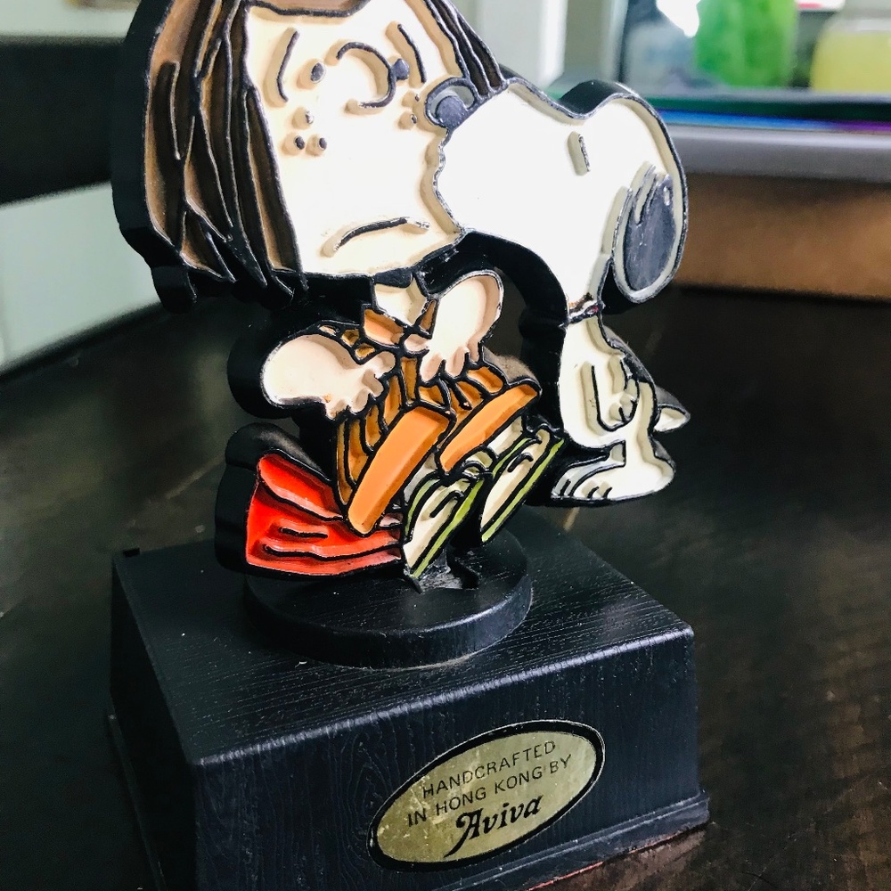 Vintage Aviva collectible Snoopy with Peppermint Patty; plastic
